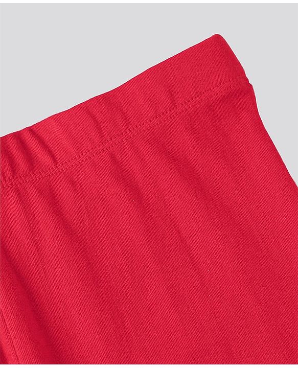 Pine Kids Solid Calf Length Legging with Organic Cotton and Biowash Pack of 2 - Blue Red