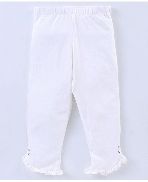 Pine Kids Calf Length Legging With Organic Cotton And Biowash Pack of 2 - White Pink