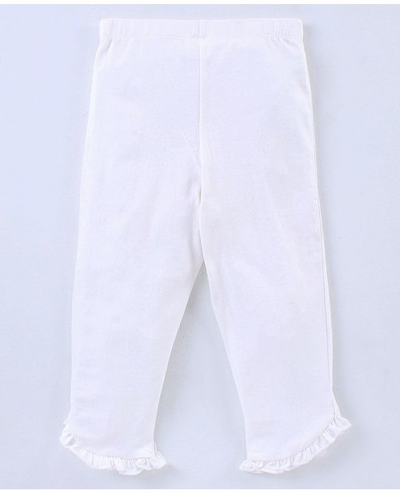 Pine Kids Calf Length Legging With Organic Cotton And Biowash Pack of 2 - White Pink