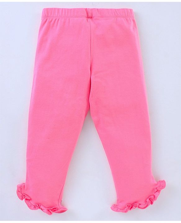Pine Kids Calf Length Legging With Organic Cotton And Biowash Pack of 2 - White Pink