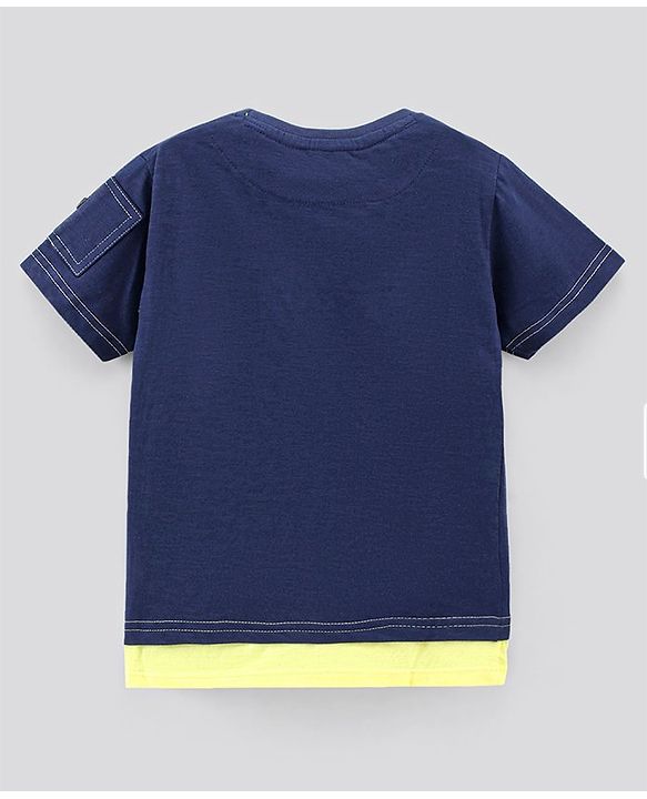 Pine Kids Half Sleeves Tee SK8  Crew Print - Navy Blue