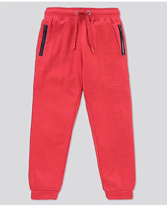 Pine Kids Full Lenght Biowashed Lounge Pant - Red