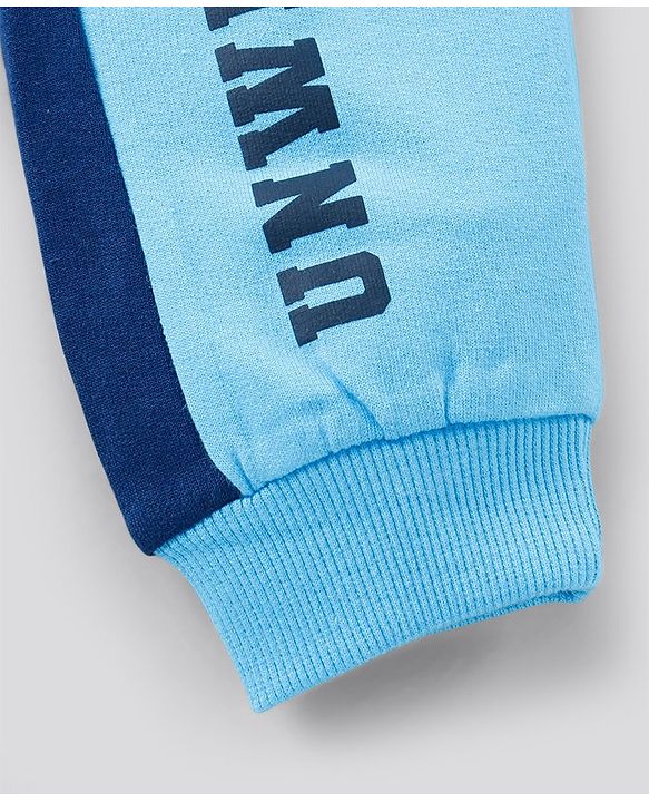 Pine Kids Full Length Biowashed Track Pants Text Print - Blue