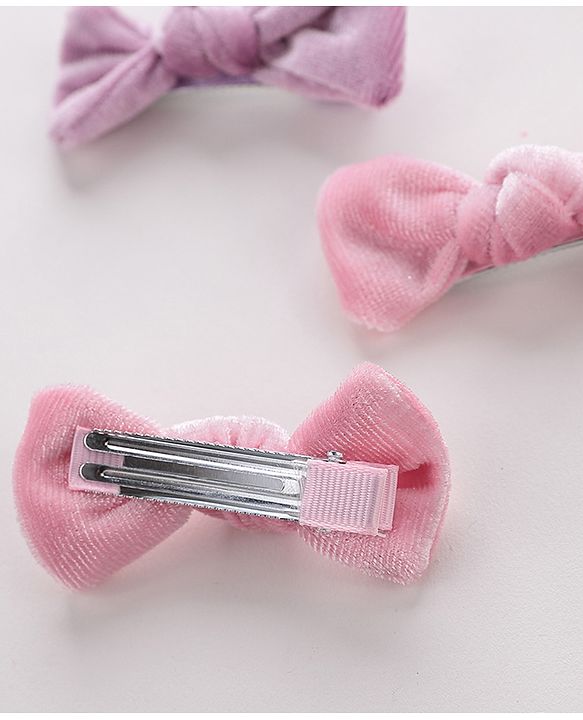 Babyhug Bow & Butterfly Clips Set of 4- Pink & Purple