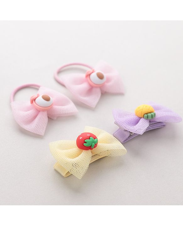 Babyhug Hair Clips & Rubber Band Combo - Multicolor