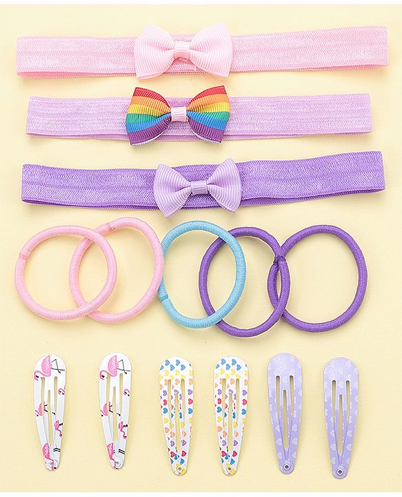 Babyhug Hair Accessories Combo Sets Free Size Pack Of 14 - Multicolor