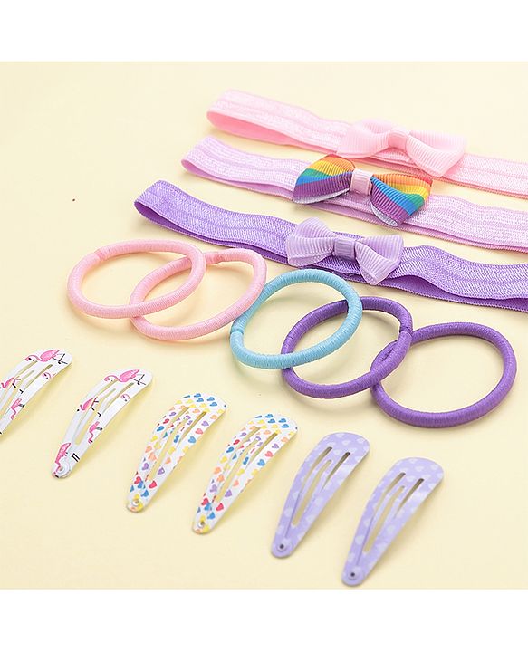 Babyhug Hair Accessories Combo Sets Free Size Pack Of 14 - Multicolor