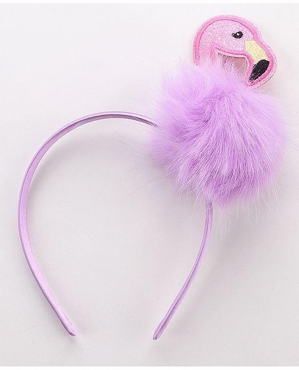 Babyhug Free Size Flamingo Applique Hair Band Set of 2 - Pink Purple
