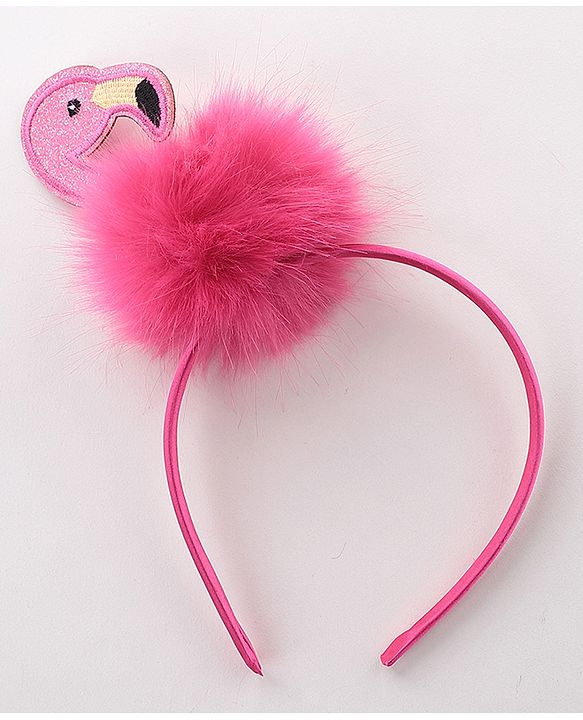 Babyhug Free Size Flamingo Applique Hair Band Set of 2 - Pink Purple