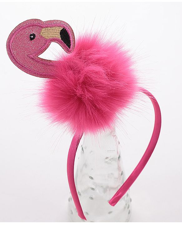 Babyhug Free Size Flamingo Applique Hair Band Set of 2 - Pink Purple