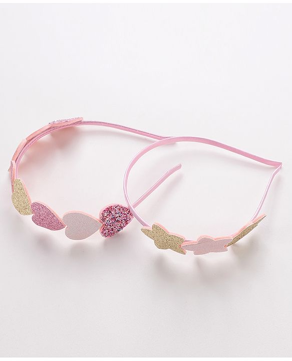 Babyhug Hair Bands Embellished Hearts and Stars Pack of 2- Multicolor