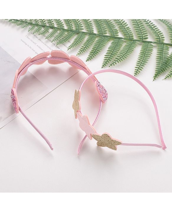 Babyhug Hair Bands Embellished Hearts and Stars Pack of 2- Multicolor