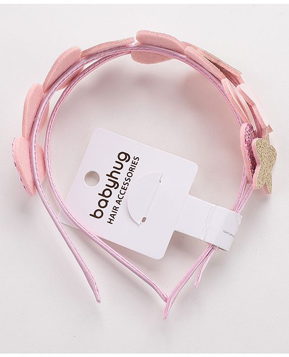 Babyhug Hair Bands Embellished Hearts and Stars Pack of 2- Multicolor