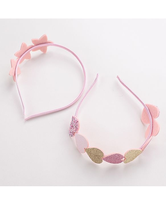 Babyhug Hair Bands Embellished Hearts and Stars Pack of 2- Multicolor