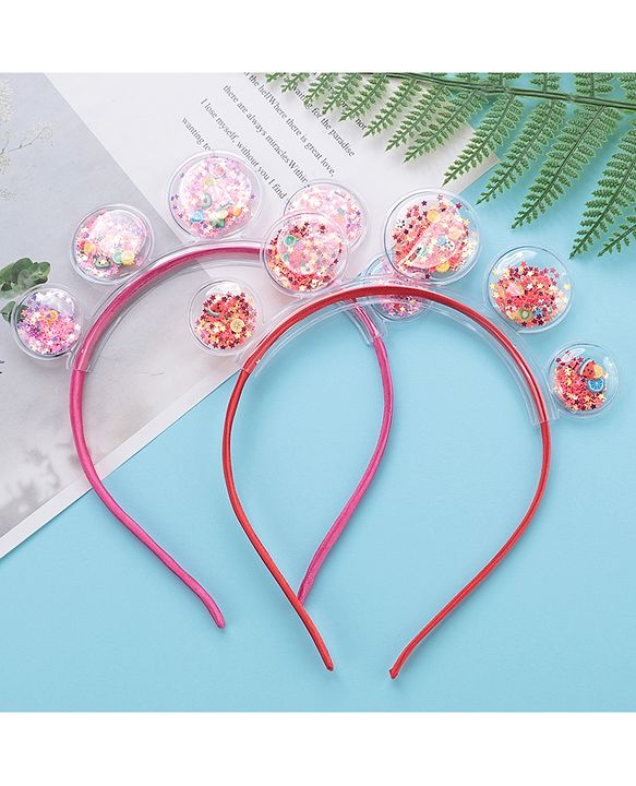 Babyhug Hair Bands- Red & Fuschia