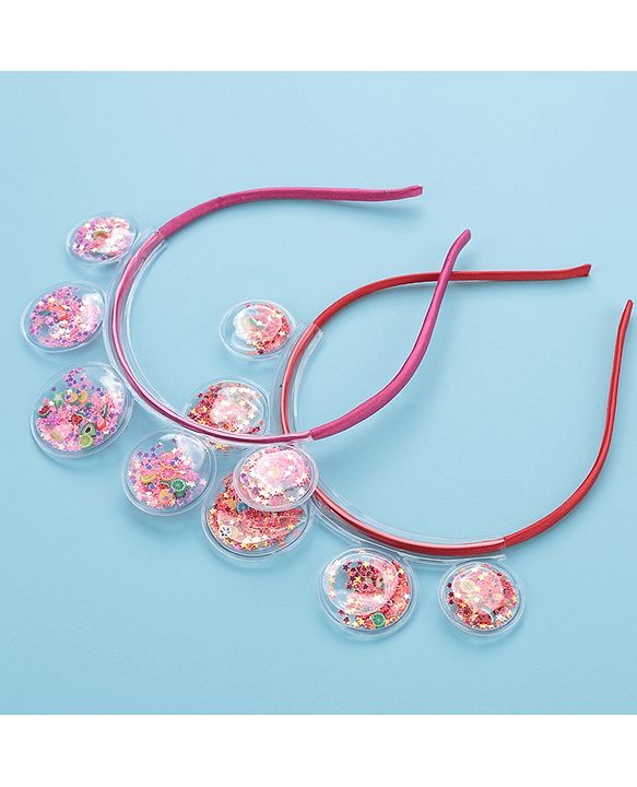 Babyhug Hair Bands- Red & Fuschia