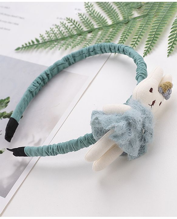 Babyhug Hair Band With Doll Applique - Light Blue