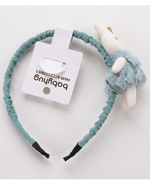 Babyhug Hair Band With Doll Applique - Light Blue