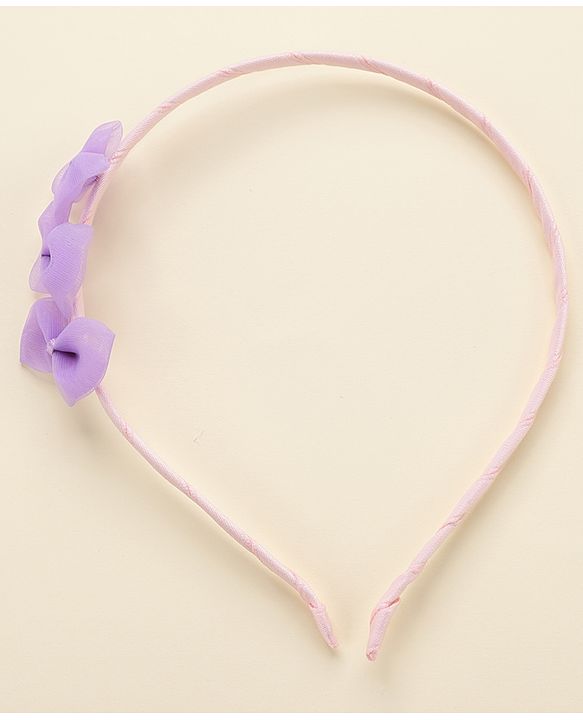 Babyhug Hair Bands With Bows Attached Pack of 2- Purple & Orange