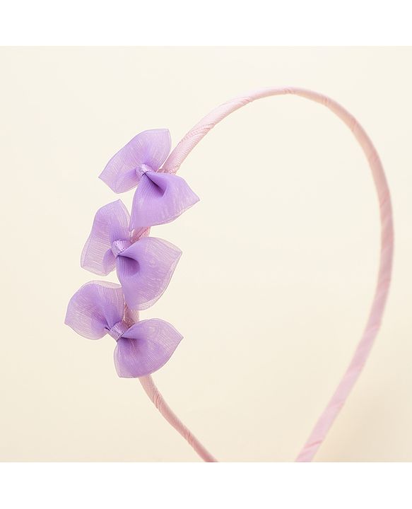 Babyhug Hair Bands With Bows Attached Pack of 2- Purple & Orange