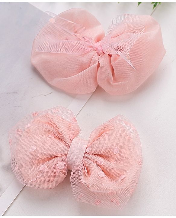 Babyhug Bow Shaped Hair Clips Pack of 2 - Pink