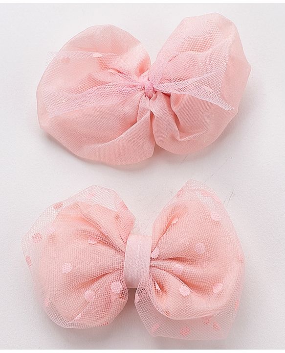 Babyhug Bow Shaped Hair Clips Pack of 2 - Pink