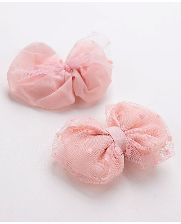Babyhug Bow Shaped Hair Clips Pack of 2 - Pink
