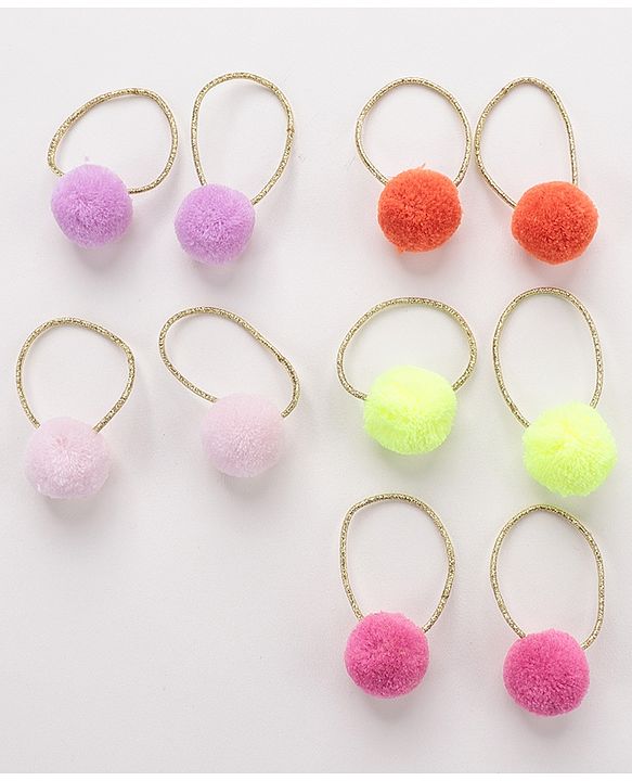 Babyhug Rubber Bands & Scrunchies Set of 10- Multicolor