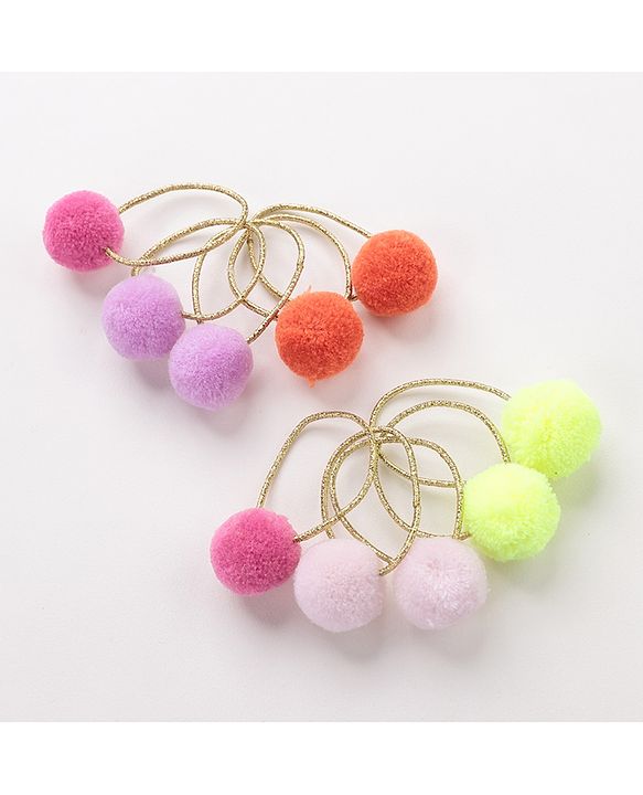 Babyhug Rubber Bands & Scrunchies Set of 10- Multicolor