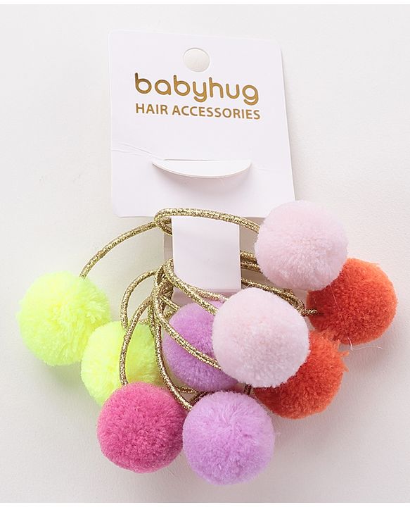 Babyhug Rubber Bands & Scrunchies Set of 10- Multicolor
