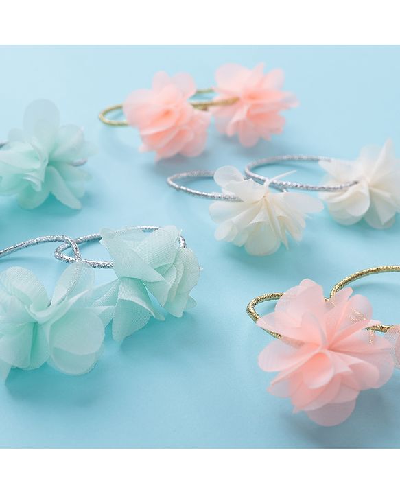 Babyhug Flower Applique Rubber Bands Pack of 10 - Multicolor