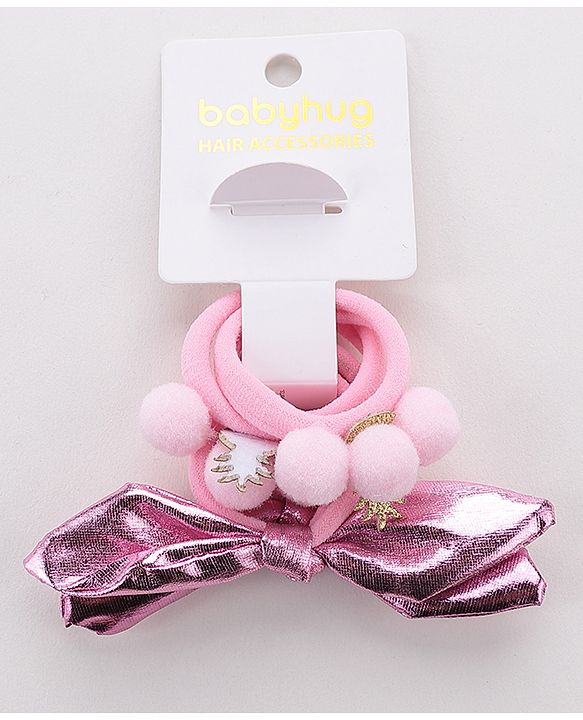Babyhug Free Size Rubber Bands Set of 4 - Pink