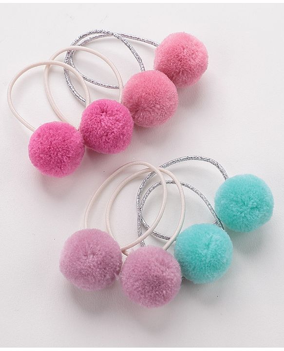 Babyhug Rubber Bands & Scrunchies Set of 8- Multicolor