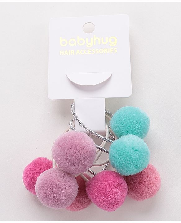 Babyhug Rubber Bands & Scrunchies Set of 8- Multicolor