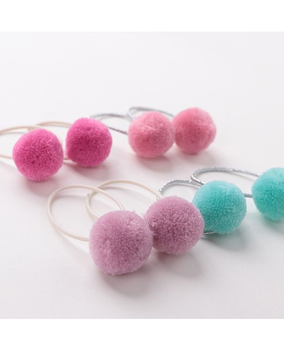 Babyhug Free Size  Rubber Bands with Floral Fruit and Cupcake Applique Pack of 8 - Brown Pink and Yellow