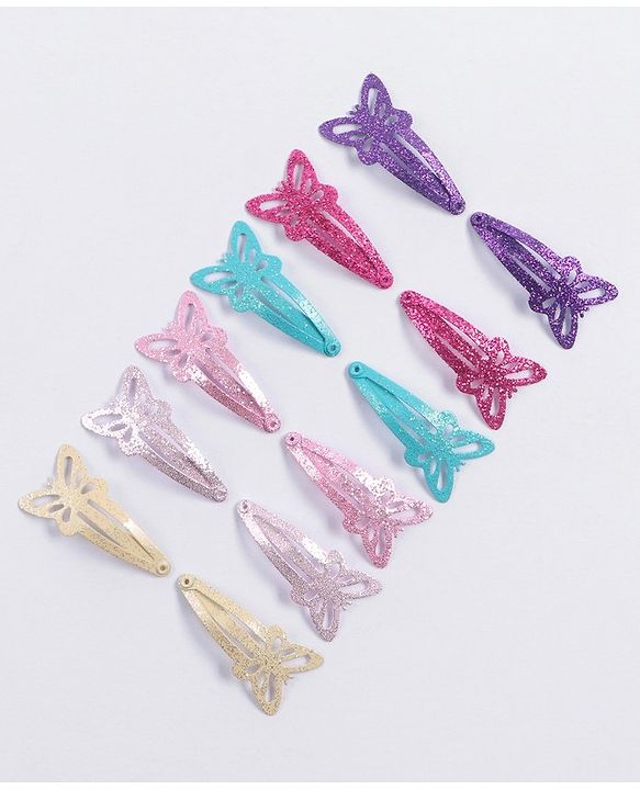 Babyhug Butterfly Snap Clips Pack of 12 - Multicolor