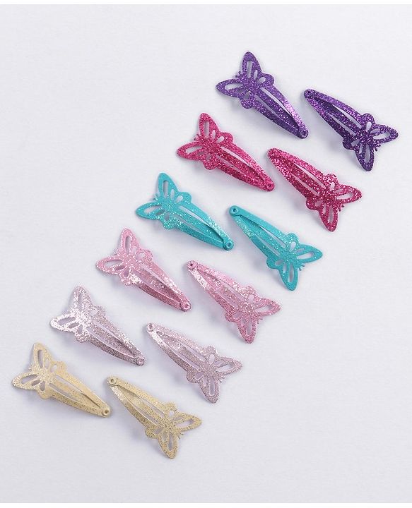 Babyhug Butterfly Snap Clips Pack of 12 - Multicolor