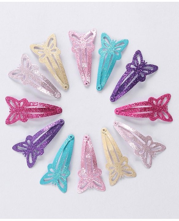 Babyhug Butterfly Snap Clips Pack of 12 - Multicolor