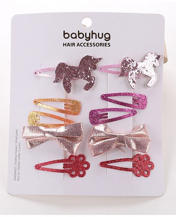 Babyhug Snap Clips Free Size Pack Of 10 - Multicolor