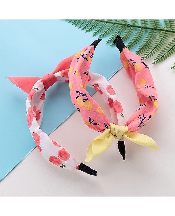 Pine Kids Hair Bands Pack of 2 - Light Pink White