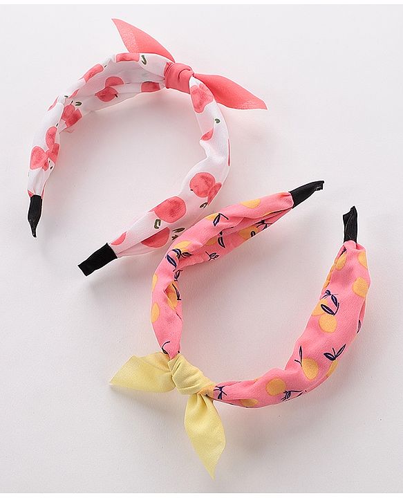 Pine Kids Hair Bands Pack of 2 - Light Pink White