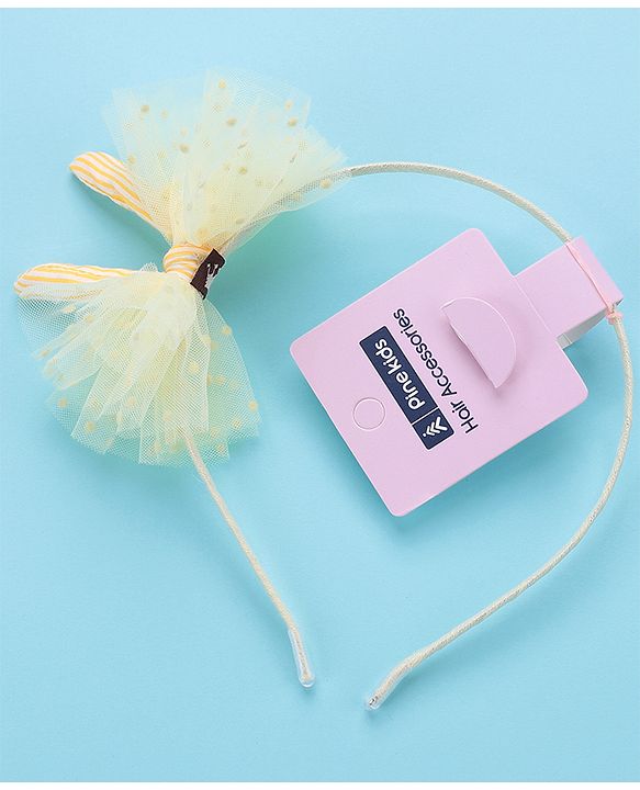 Pine Kids Hair Band With Bow - Yellow