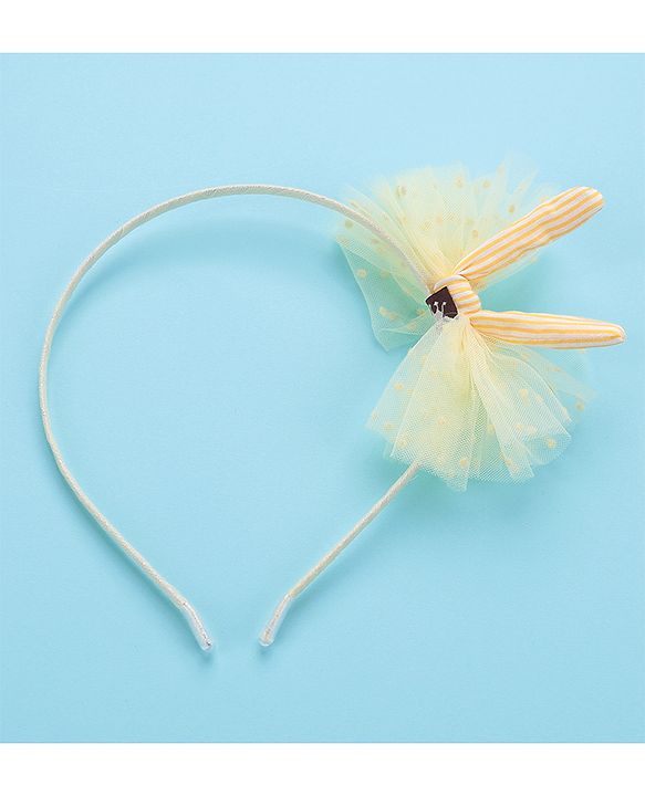 Pine Kids Hair Band With Bow - Yellow