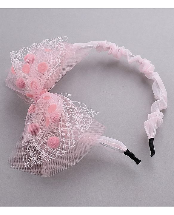 Pine Kids Hair Band With Bow - Pink