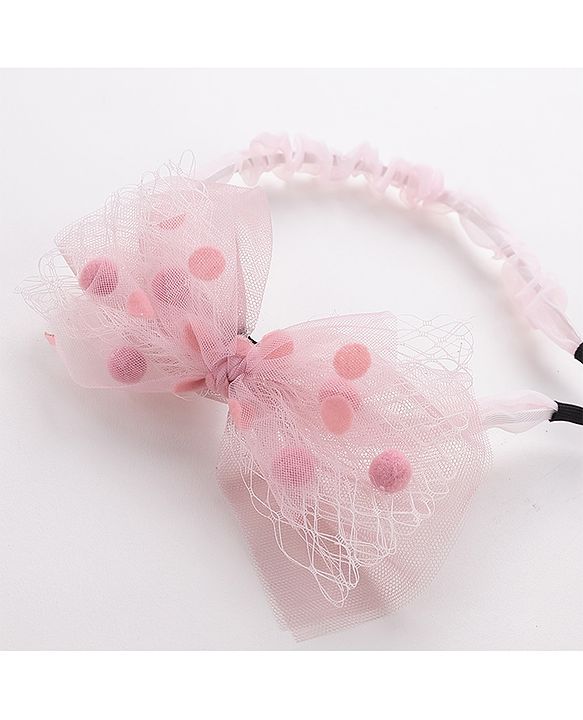 Pine Kids Hair Band With Bow - Pink