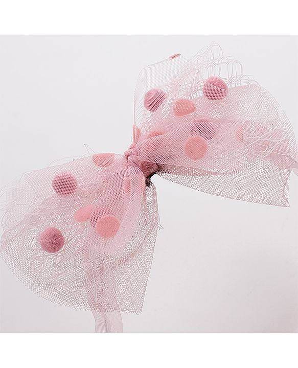 Pine Kids Hair Band With Bow - Pink