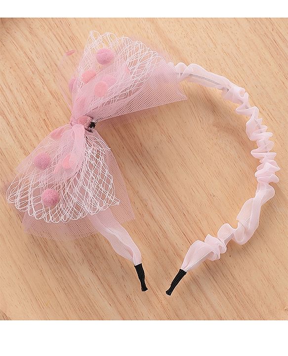 Pine Kids Hair Band With Bow - Pink
