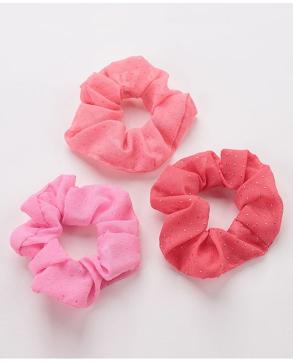 Pine Kids Scrunchies Pack of 3 - Light & Dark Pink