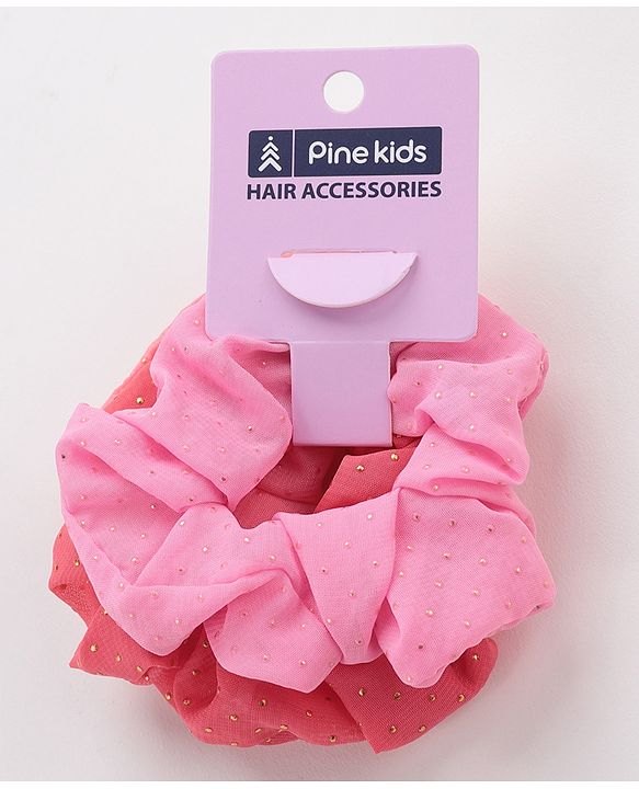 Pine Kids Scrunchies Pack of 3 - Light & Dark Pink