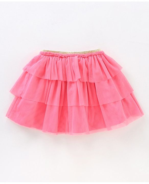 Babyhug Half Sleeves Printed Tops and Skirt - Blue Pink